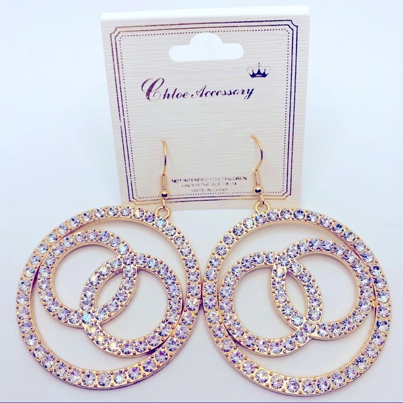 Earrings Crystal Forever Love Very Sparkly! BRAND NEW  Won’t Tarnish - Picture 6 of 8